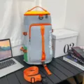 Sac à dos de voyage décontracté unisexe grande capacité sport plein air fitness gris orange - Gris