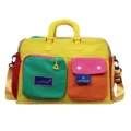 Kleurrijke canvas reistas variant, lichtgewicht korte trip bagage handtas dames. - Geel