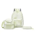 Set de mochila escolar de 3 piezas verde claro con degradado de estrellas, lonchera y estuche. - Verde