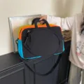 Kleurblok sport fitness tas, grote capaciteit badminton tas, draagbare reistas handtas - Zwart