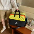 Borsa da viaggio colorata, borsa portatile e leggera per brevi viaggi, sport e fitness. - Nero