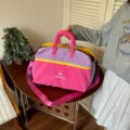 Borsa da viaggio corta multicolore borsa sportiva portatile leggera per palestra fitness - Rosso rosa