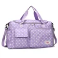 Sac de Voyage Pois Violet Grand Capacité Bagage à Main Femme Sac Weekend Sport Pratique - Violet