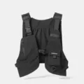 Black tactical vest multi-pocket functional street style utility chest rig for outdoor sports. - Black