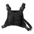 Robuste taktische Brusttasche multi-Taschen funktionale Weste Outdoor Sport schwarz - Schwarz
