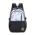 Casual colorblock school backpack for students, large capacity laptop travel daypack. - Light Gray