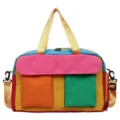 Colorblock travel duffel bag fashion gym bag lightweight weekend overnight bag for women - Yellow