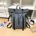 Fashion roll-top waterproof backpack for men and women casual outdoor travel sports bag - Dark Gray
