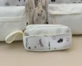 Vierdelige witte studentenrugzak set met schattige vlinder- en sterrenprints. - Etui Wit