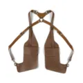 Retro PU Leder Schulter Holster Tasche, braune Weste Gurtzeug mit Taschen für Outdoor Mode. - Braun