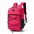 Pink and black outdoor sports backpack large capacity casual travel backpack for students - Rose Red