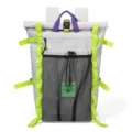 Color-block outdoor backpack with multi-strap design, large capacity casual travel daypack. - Light Gray