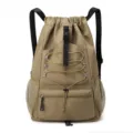 Sac à Dos Cordon Sport Imperméable Kaki Grande Capacité Fitness Gym Tennis Sac - Kaki