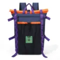 Colorblock outdoor backpack large capacity travel sports hiking daypack casual fashion unisex bookbag - Blue