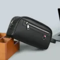 Sac pochette homme d'affaires en cuir noir avec serrure a code pour voyage. - Style de Serrure à Mot de Passe Motif Litchi (DK1385) / Noir