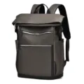 Stylish waterproof roll-top backpack for men, ideal for business commuting and outdoor travel. - Coffee