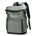 Waterproof roll top backpack for men, casual business travel laptop school book bag grey. - Light Green