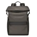 Waterproof roll top business travel backpack for men, multi-functional laptop school bag. - Coffee