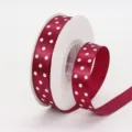 1.5cm polka dot satin ribbon roll, red fabric ribbon for gift wrapping, hair bow DIY craft. - 1.5cm Printed Polka Dot * 193# Wine Red