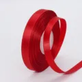 1cm Rotes Satinband für Geschenke Blumenstrauß Kuchenbox Verpackung Handwerk Party Deko - 1cm x 25 Yard / 250# Rot