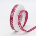 1cm polka dot ribbon pink polyester ribbon for hair bows gift wrapping DIY craft sewing. - 1cm Width / Rose Pink
