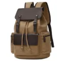 Vintage Canvas Rucksack für Damen und Herren große Kapazität Schulrucksack lässig. - Kaffeebraun
