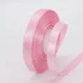 Rosa Satinband Rolle 1cm breit Polyester Stoffband fuer Geschenkverpackung Party Dekoration. - 1cm x 25 Yard / Rosa