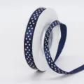 Navy Blue Polka Dot Ribbon 1cm Polyester Ribbon for DIY Hair Bows and Gift Wrapping Spool - 1cm Width / Dark Blue