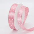 Pink polka dot satin ribbon 1.5cm wide polyester ribbon for gift wrapping and DIY crafts - 1.5cm Printed Polka Dot * 150# Medium Pink