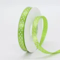 Green polka dot ribbon 1cm width polyester fabric roll for DIY crafts, hair bows, gift wrap. - 1cm Width / Jasmine Green