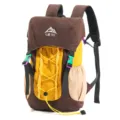 Πολύχρωμο σακίδιο πεζοπορίας outdoor, κομψό casual σακίδιο ημέρας με χρωματιστές αγκράφες. - Καφέ