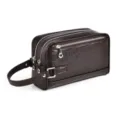 Herren Kroko Muster PU Leder Doppel Reißverschluss Clutch Business Freizeit Tasche - Stil 1 / L / Braun
