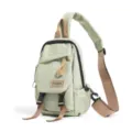 Freizeit Nylon Colorblock Brusttasche Umhängetasche mit verstellbarem Gurt, hellgrünes Design. - Grün