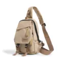 Khaki Nylon Freizeittasche, modischer Brustbeutel und Umhängetasche für Damen und Herren. - Khaki