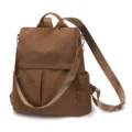 Brauner Damen Cord Rucksack lässiger Reise Vintage Schultertasche mit vielen Fächern - Braun