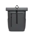 Waterproof roll-top laptop backpack dark grey business commuter travel casual daypack - Dark Gray