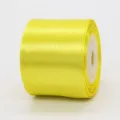 Gelbes Satinband für Geschenkverpackung, Hochzeitsdeko, 4 cm Breite, 10 Yards Rolle. - 4cm x 10 Yards / Zitronengelb (15#)