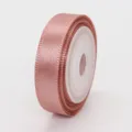Bobina di nastro in raso rosa, nastro in poliestere monofacciale da 1 cm per regali e artigianato. - 1cm x 5 Yards / Rosa Pasta di Fagioli (161#)
