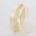 1cm einseitiges Satinband in Hellgelb für Geschenkverpackung und schöne Dekoration - 1cm x 25 Yard / Elfenbein