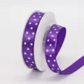 Purple polka dot satin ribbon 1.5cm polyester fabric for hair bows gift wrapping crafting - 1.5cm Printed Polka Dot * 465# Purple