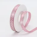 Pink polka dot ribbon 1cm polyester decorative ribbon for gift wrapping, crafts and hair bows. - 1cm Width / Peach Pink (161#)