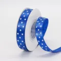 Blue polka dot ribbon, 1.5cm polyester ribbon spool for gift wrapping and hair bows variant. - 1.5cm Printed Polka Dot * 352# Royal Blue