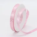 1cm pink polka dot polyester ribbon for gift wrapping, floral packaging, and DIY hair bows. - 1cm Width / Pink (154#)