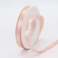 1cm pink polka dot polyester ribbon for hair bows DIY crafts gift packaging flower wrapping - 1cm Width / Champagne Pink (203#)
