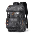 Men's camo laptop backpack large capacity tactical travel business outdoor school bag - Grey Black Camouflage