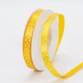 1cm yellow polka dot ribbon polyester satin ribbon for hair bow gift wrapping DIY craft - 1cm Width / Golden Yellow (662#)