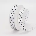 White and black polka dot ribbon roll, 1.5cm polyester ribbon for gift wrapping and hair bows. - 1.5cm Printed Polka Dot * 029# White