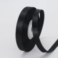Schwarzes Satinband 1cm Breite Stoffband Geschenkband für Blumenverpackung Hochzeit Deko - 1cm x 25 Yard / 030# Schwarz