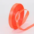 1cm einseitiges Polyester-Satinband für Geschenkverpackungen, Blumensträuße und Basteleien. - 1cm x 25 Yard / Fluoreszierendes Rot