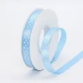 Light blue polka dot ribbon variant, 1cm polyester ribbon for DIY hair bows & gift wrapping. - 1cm Width / Sky Blue (311#)